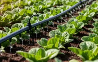 drip irrigation system installed in a landscaped garden in waterford connecticut delivering water efficiently to plant roots for sustainable landscaping